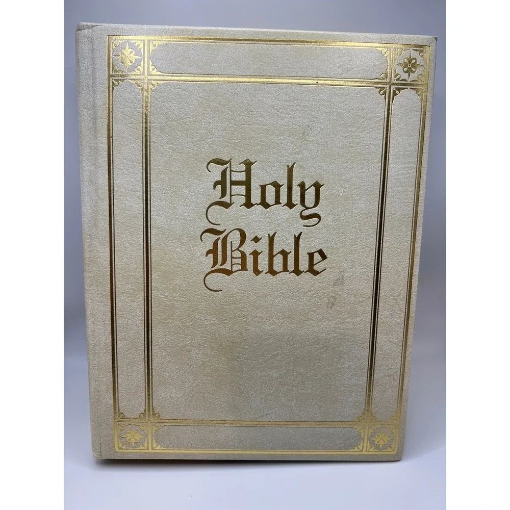 Guiding Light KJV Bible - White - Beautiful - Color Illustrations - White/Gold